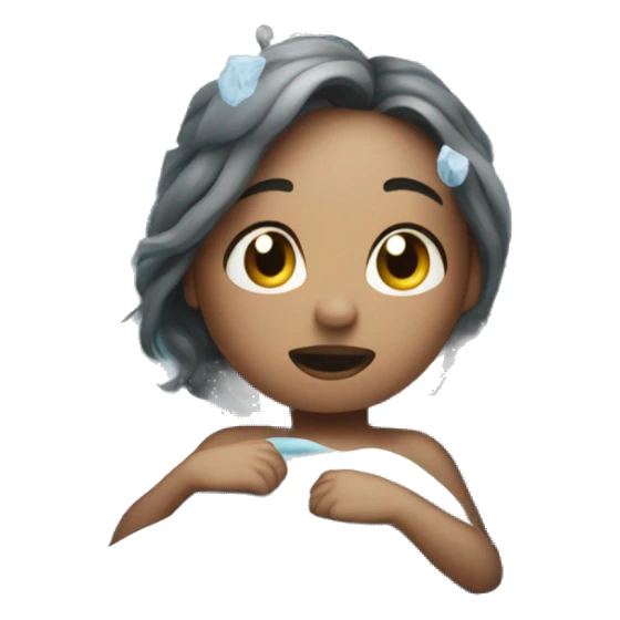 Girl shivering in bed of ice sticker