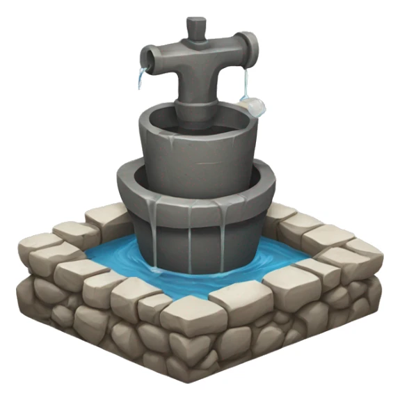 a water well made out of stone sticker