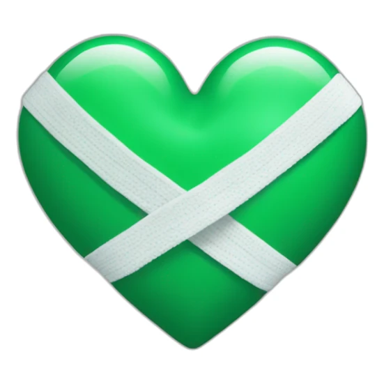 Two-Green-heart-with-white-bandage sticker