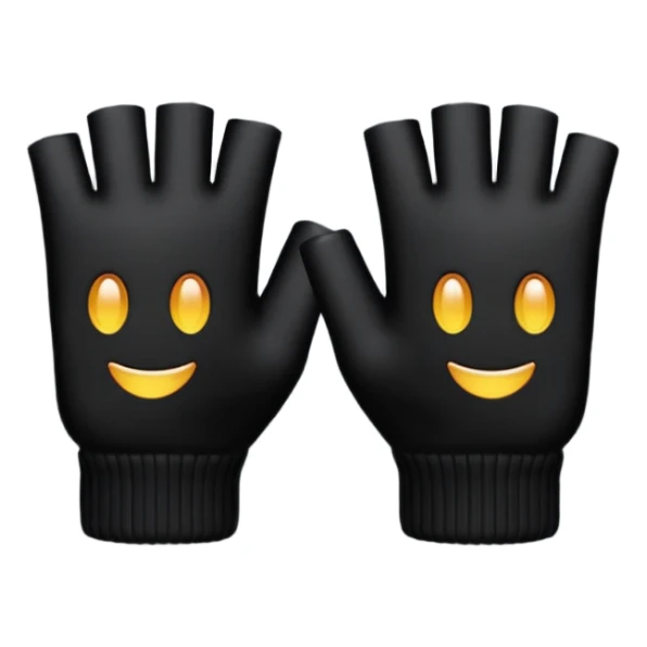 A pair of Black fingerless cotton gloves sticker