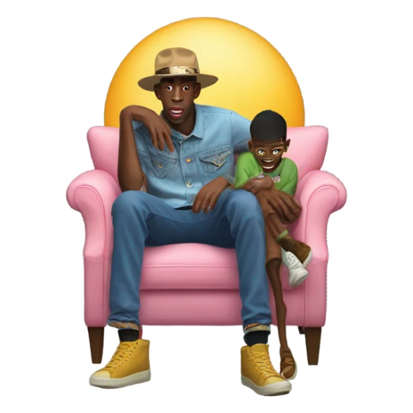 Tyler the Creator sitting on Lil Nas Xs lap sticker
