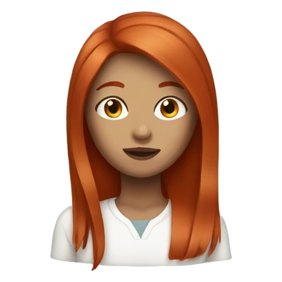 female with straight red hair and freckles sticker