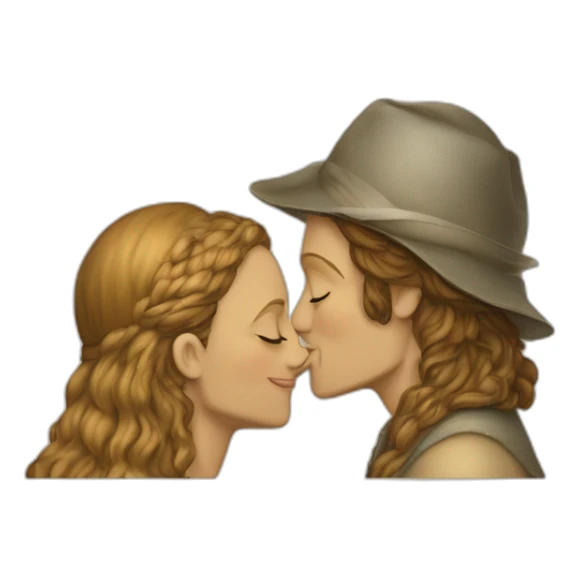 léonard de vinci kissing joconde  sticker