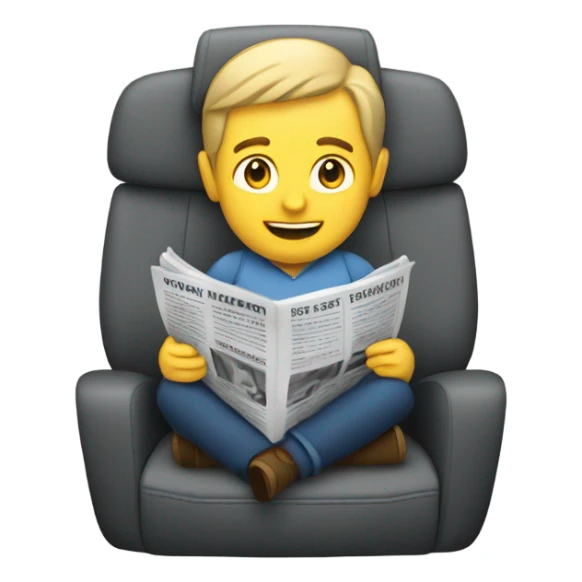 Car reading newpaper sticker