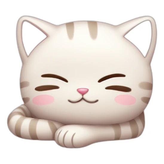 Sleepy kawaii cat full body sticker