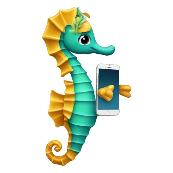 Seahorse holding phone sticker