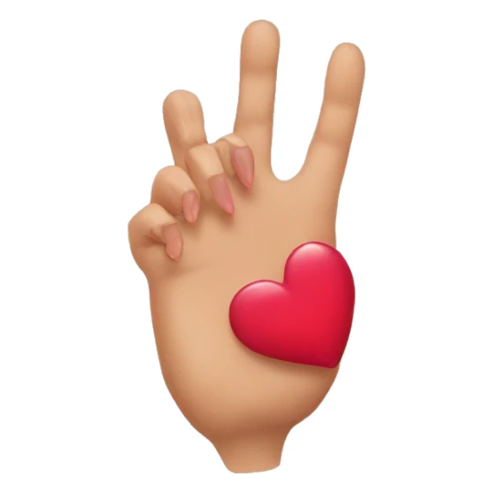 middle thinger  with heart on the nail sticker