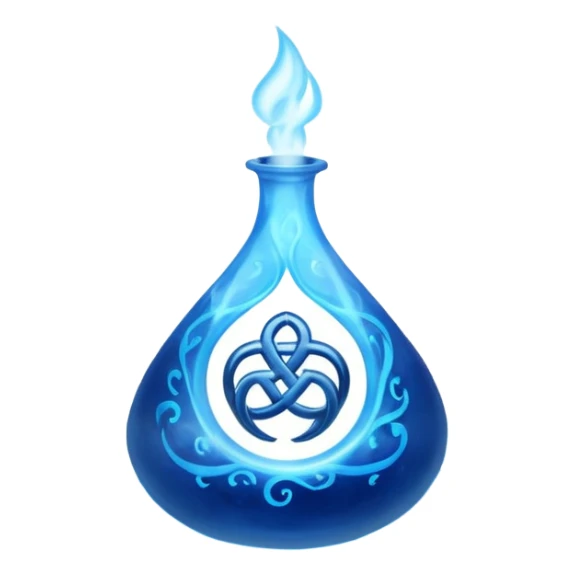 magical object blue magic mist swirl around with ancient symbol sticker