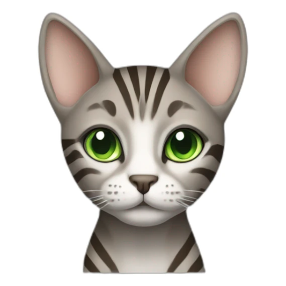 Skinny silver brown striped cat with green eyes sticker
