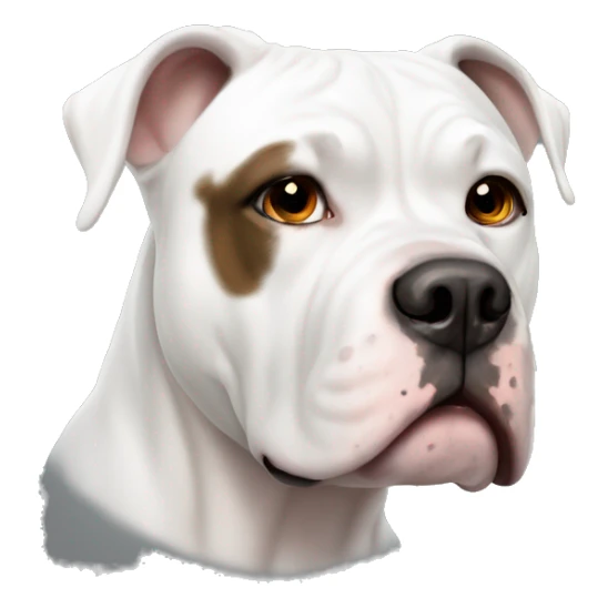 White American bulldog with brown spot left eye sticker