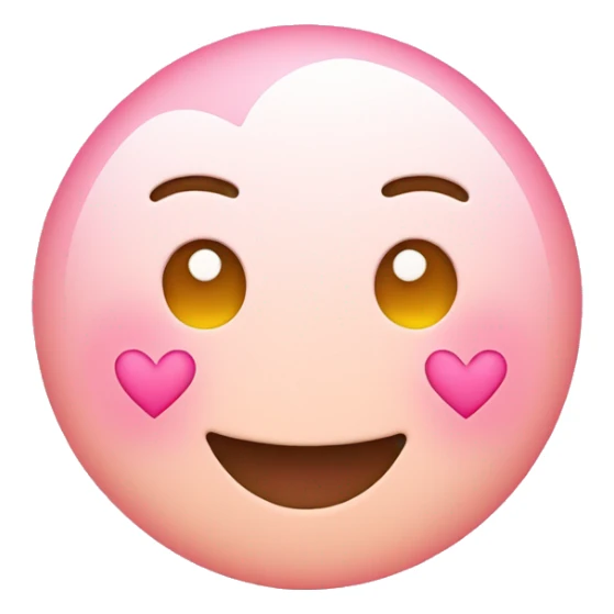 Smile Emoji with three pink hearts sticker