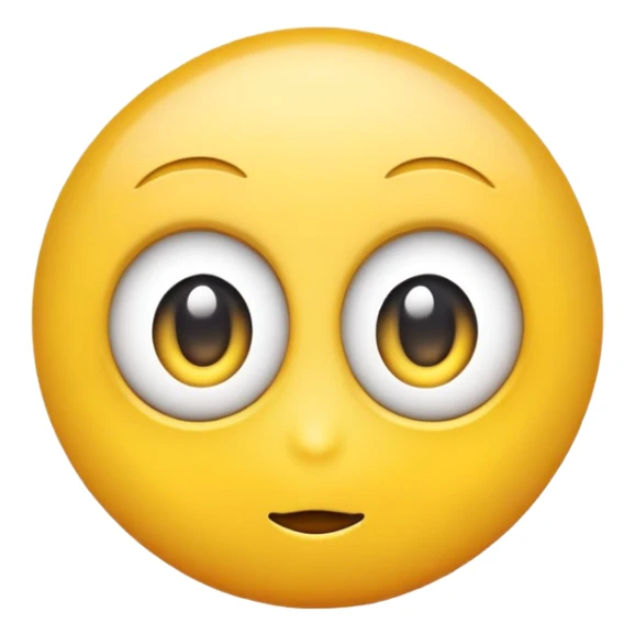 Yellow emoji with one big eye in the center sticker
