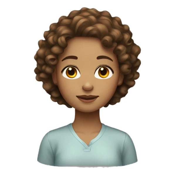 a brown haired girl with light skin and curly hair sticker