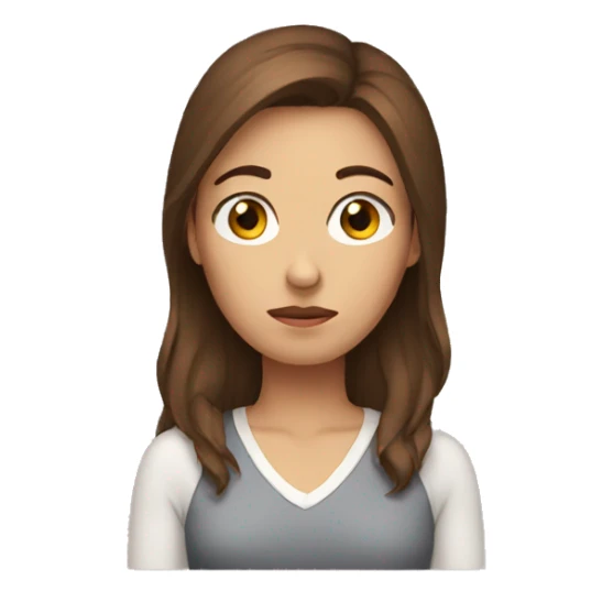 worried woman brown hair sticker