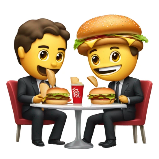 Dos amigos comiendo hamburguesas en paris sticker