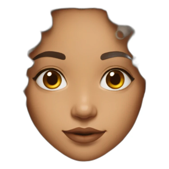  face of a lightskin india kinda messy wavy hair sticker