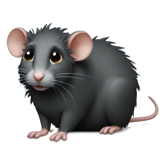 A rat with curly hair thats black sticker