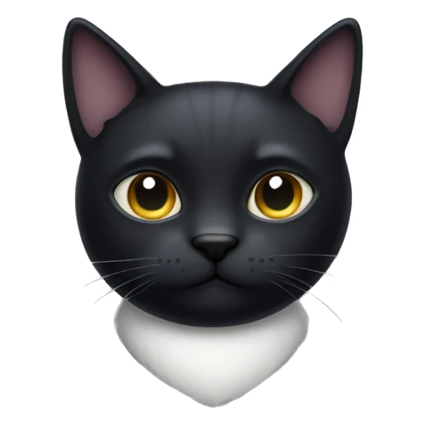 Black cat with a little white spot on his chest  sticker