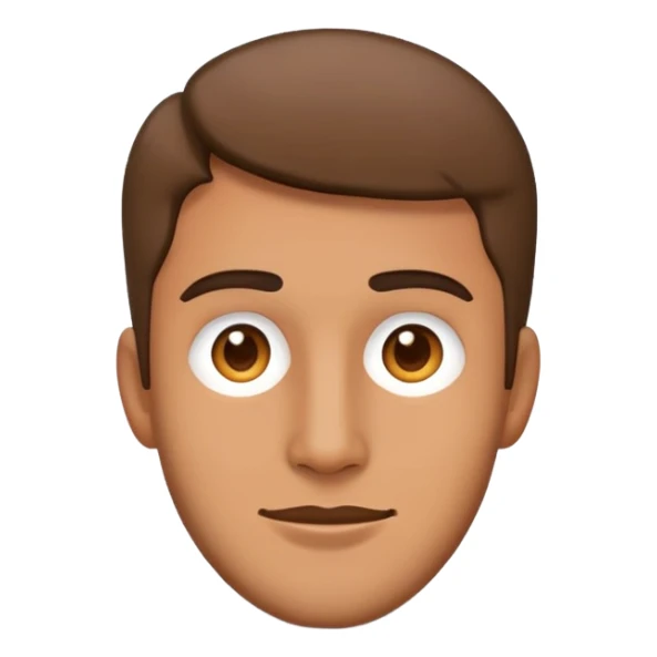 a man's face in his late 20s, emoji style sticker