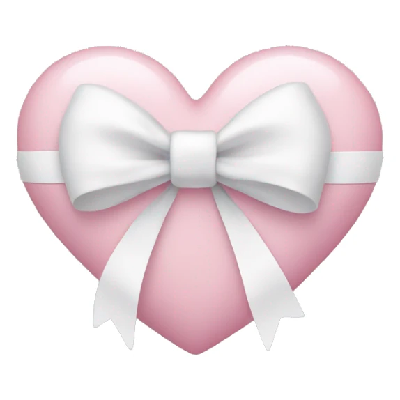 Pastel pink heart with white bow sticker
