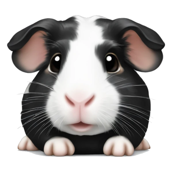 Black with white spots guineapig laying down very cute but realistic sticker