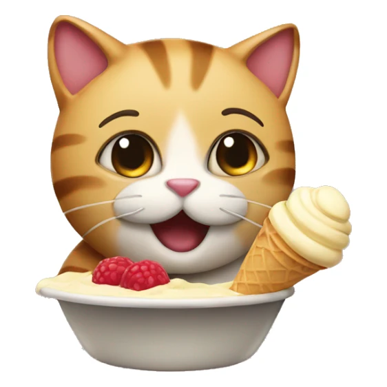gatto che mangia un gelato  sticker