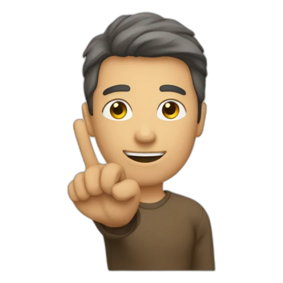 homme qui fait le signe 3 avec sa main sticker