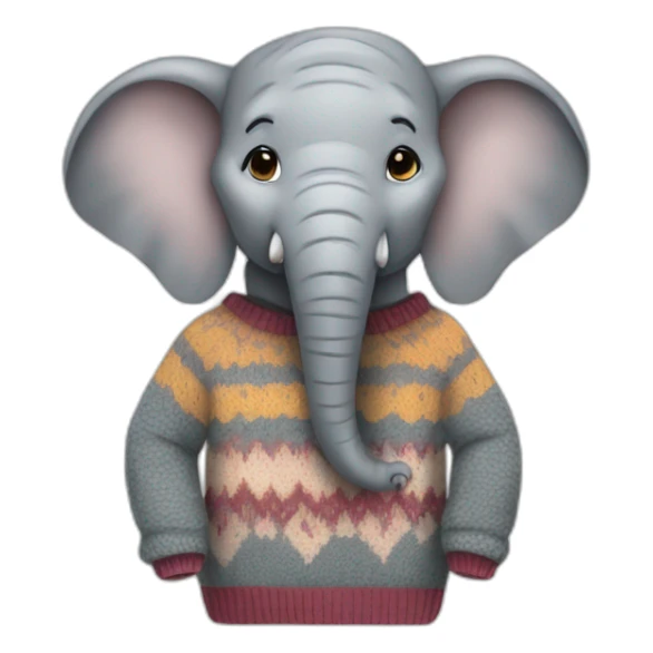 Elephant with sweater  sticker