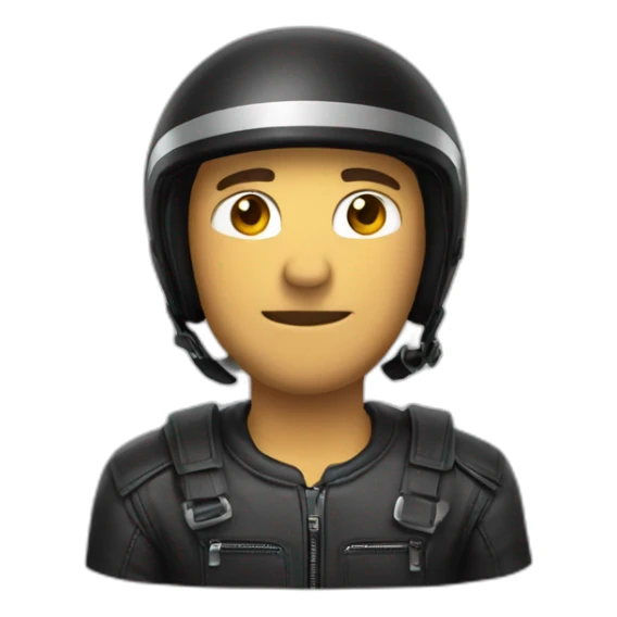 A man wear motorcycle helmet from bulling sticker