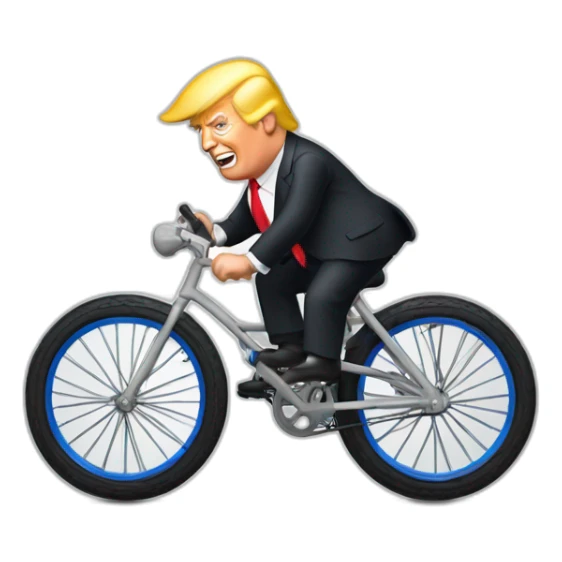 Donald Trump wheelie bicycle sticker