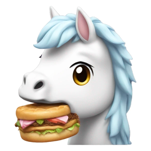 Unicornio gordito blanco comiendo una dona  sticker