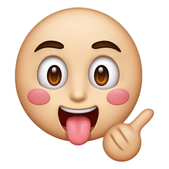 emoji raising one eyebrow and sticking tongue out sticker