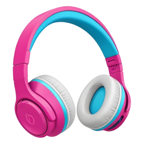 Modern wireless over-ear headphones with vibrant colors sticker