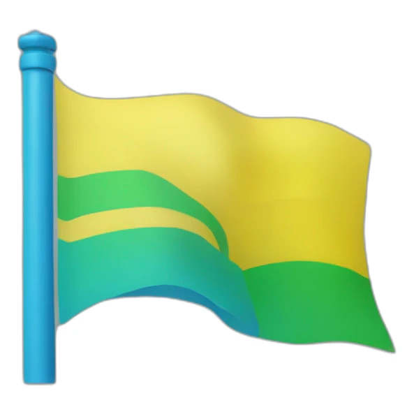flag with three horizontal stripes the upper one is blue the middle one is green the last one is yellow sticker