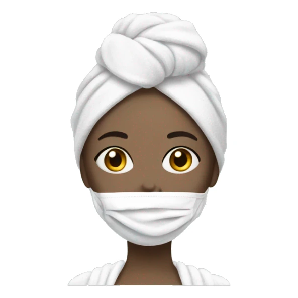 Create a girl in a towel and face mask looking super chic  sticker