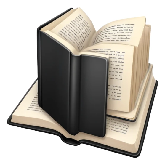 generate a black n whitye emoji of book sticker