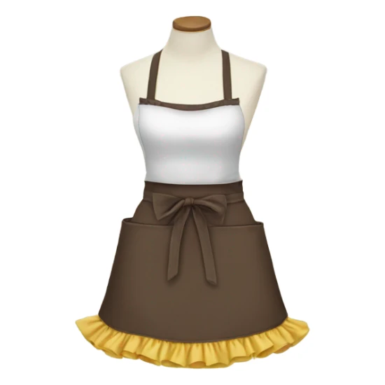 waist apron with ruffle trim, not tied, stand alone sticker