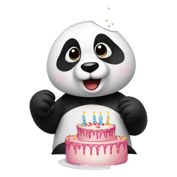 Panda celebrating birthday wishes sticker