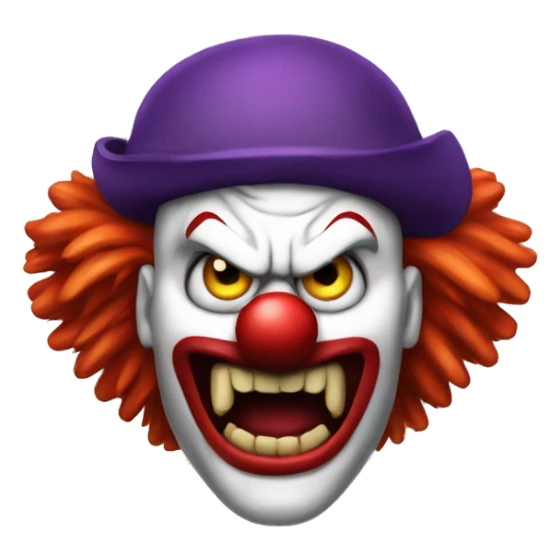 evil clown angry with a polo on sticker