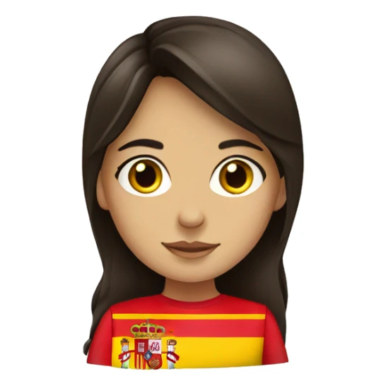 brunette girl with spain flag sticker