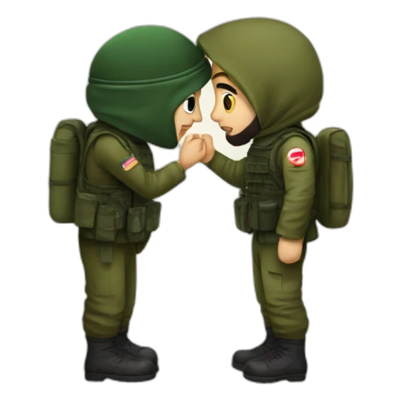 hamas and israeli soldier kissing sticker