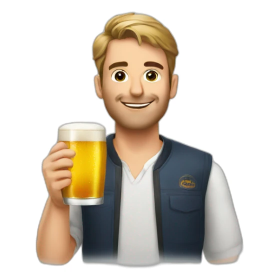 antoine dupont drink à beer sticker