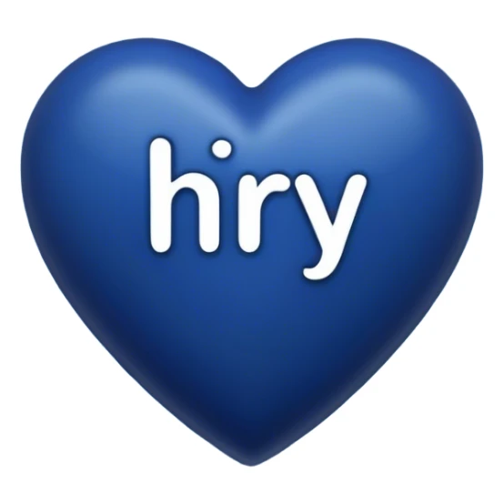 Dark blue heart with the words Hi Ry in the middle  sticker
