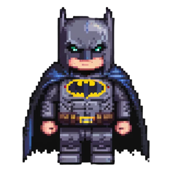 Batman with bat symbol, caped crusader silhouette sticker