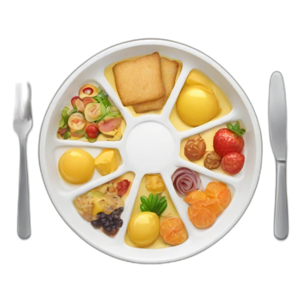 big plate with little food in the middle sticker