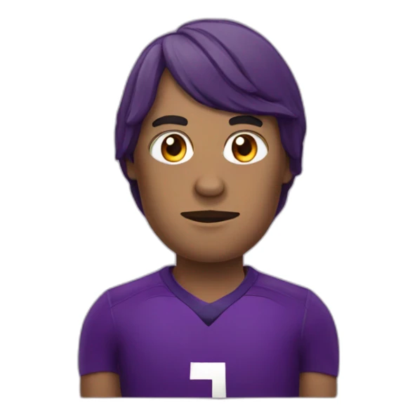 Aubergine head footballer sticker