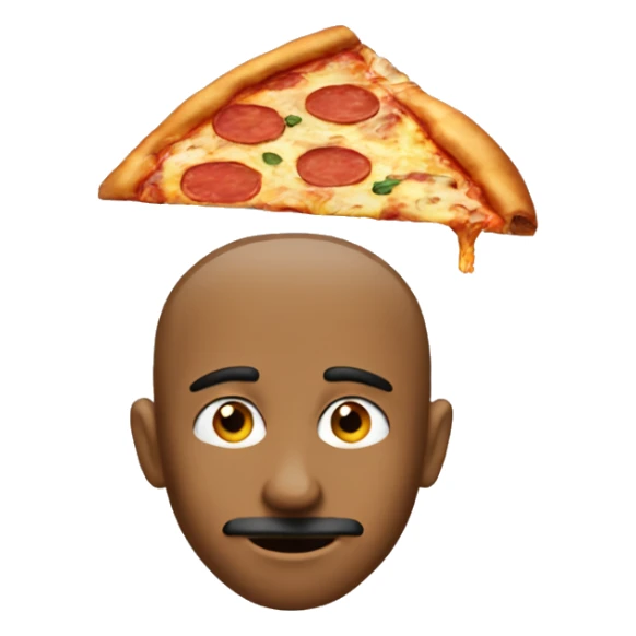 The thinking emoji but it's made of pizza  sticker