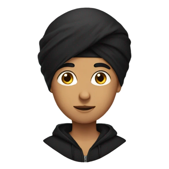 Sardar boy with black turban and wearing black hoodie  sticker