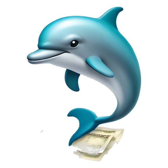 Dolphin with a paper route empire neaklace  sticker