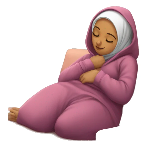Hijabi-wearing-hoodie-sleeping-on-couch-with-phone sticker